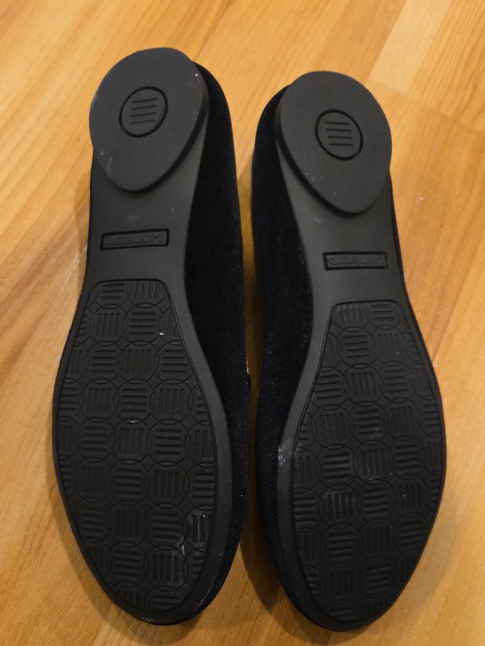 Lands' End Black Loafers with Orange & Cream Fox Embroidery